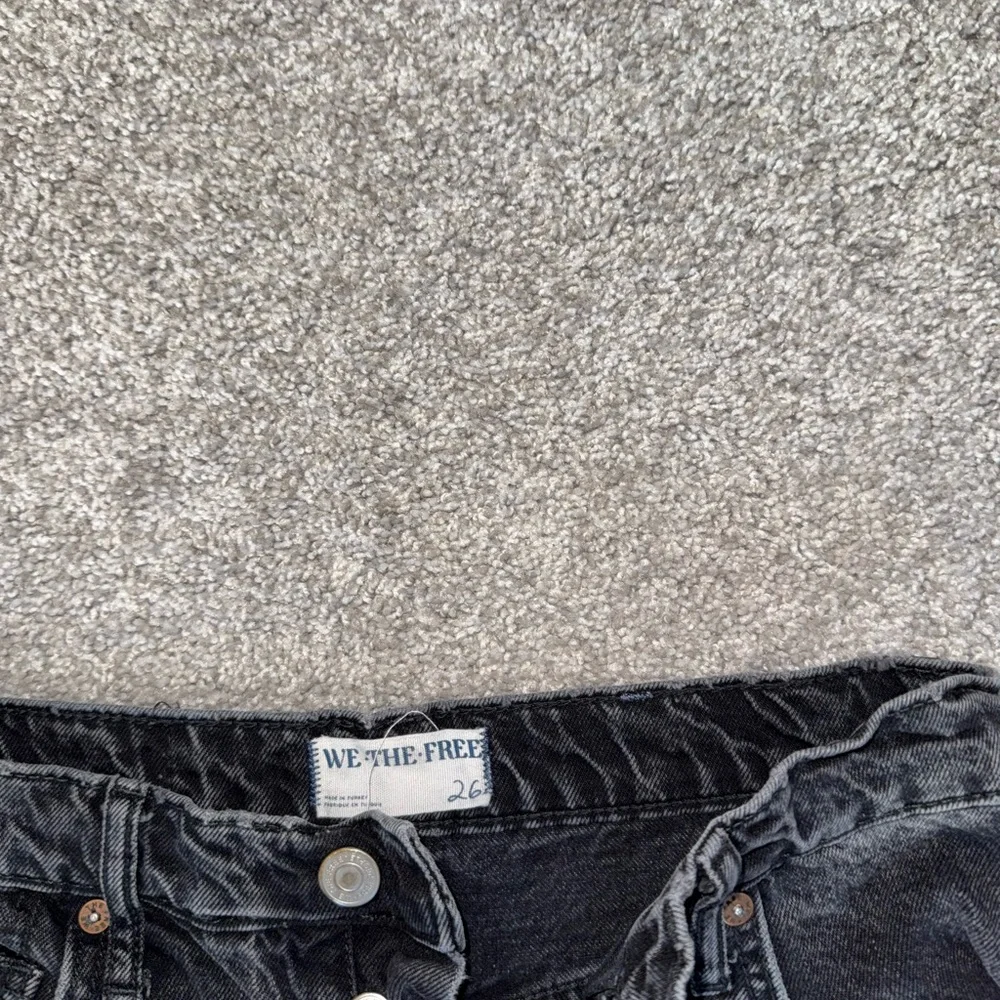 Free People Black Straight Leg Jeans with Button Fly - Picture 4 of 8